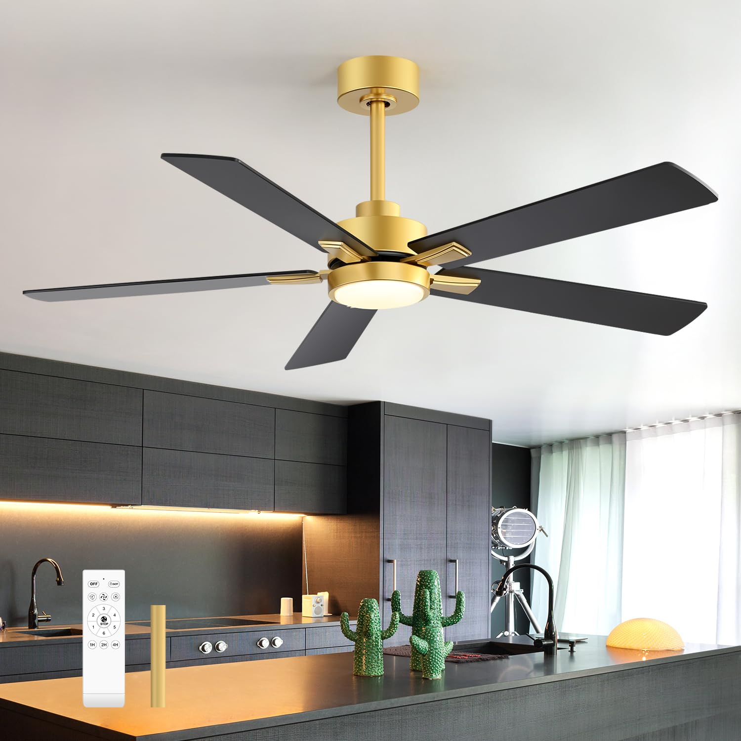 Amazon.com: Ceiling Fans with LED Lights, 52 Inch 5-Blade